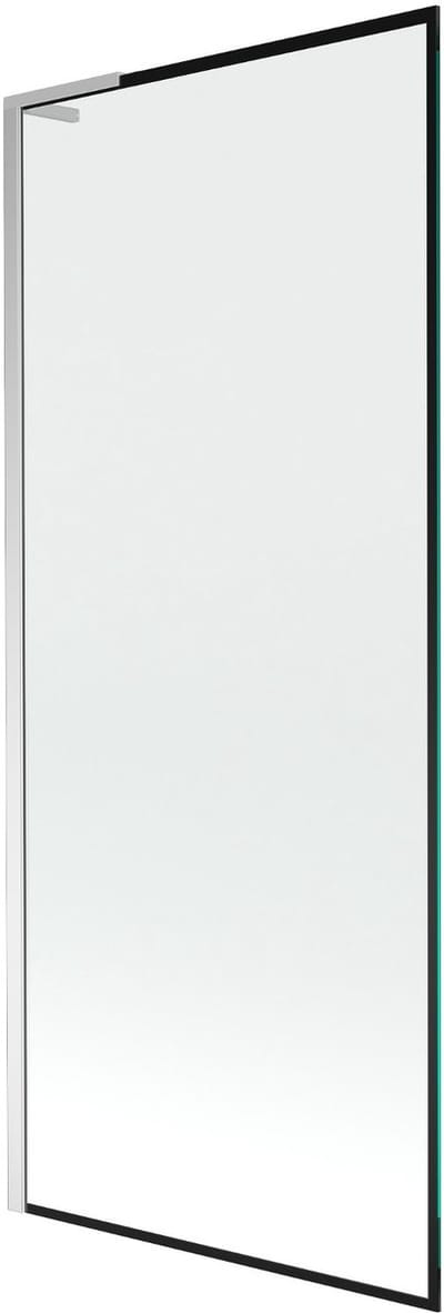 Mexen Next L badwand 1-delig 80 x 150 , zwart frame, chroom - 895-080-000-03-70-01