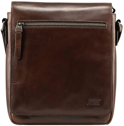 JOST Leren Schoudertas Lund Crossbody Bag Brown Donkerbruin