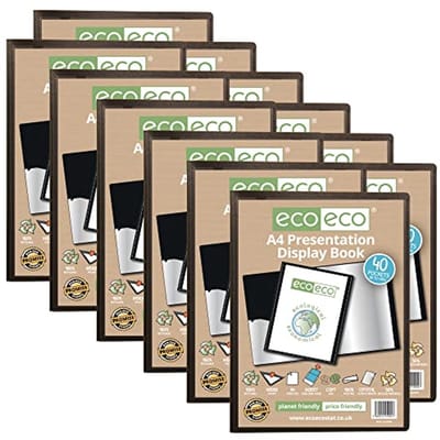 A4 50% Gerecycled 40 Pocket Presentatie Screen Folder - 12 Stuks