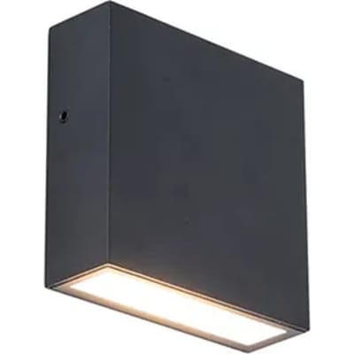 LUTEC Gemini XF - LED wandlamp voor buiten - Premium aluminium - 750Lm - 3000K warm licht - IP54 extra weerbestendig - Mat zwart - 110 x 38 x 110 mm