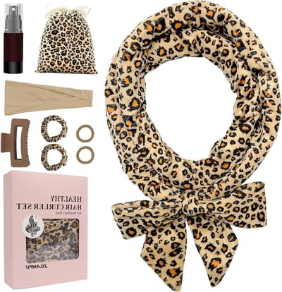 Krulband Zonder Hitte - Haarrollers Slaap - Haar Krullen - Extra Lang - 180 cm - Luipaardprint