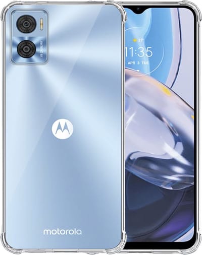 Telefoonhoesje Geschikt voor Motorola Moto E22 / E22i Transparant - Shockproof TPU Siliconen Case met Stootrand Doorzichtig - Smartphonica geschikt voor Motorola Moto E22;Motorola Moto E22i