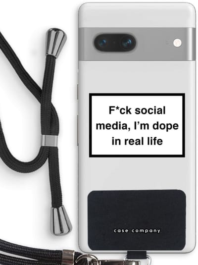 Case Company® - Hoesje met koord geschikt voor Google Pixel 7 hoesje met Koord - I'm dope - Telefoonhoesje met Zwart Koord - Bescherming aan alle Kanten en Over de Schermrand
