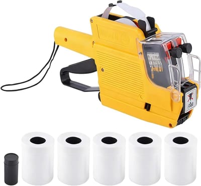 Labelmachine kit voor eenvoudig en soepel afdrukken, inclusief 5 labelrollen en inktroller, ideaal voor detailhandel en thuisgebruik