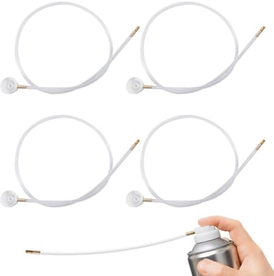 Dailygoods- Spuitbusverlenging 60 cm - Sproeikop met 360 graden verlengslang - 4 x Verlengingen - PP/Metaal - Schildergereedschap - Sproeimondstuk