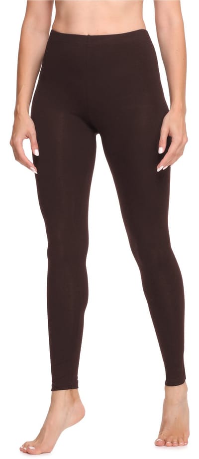 Ladeheid LA-LA40-133-LE Dames Leggings - Sport - Vrijetijdsbroek - Lang - Katoen - Sporbroek - Yogabroek - Bruin - M