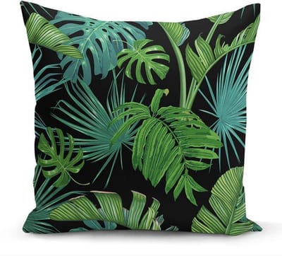 Bedrukte sierkussenhoes Palmbladeren - Velvet Kussenhoes 45x45 - Kussensloop -Kussenhoesjes