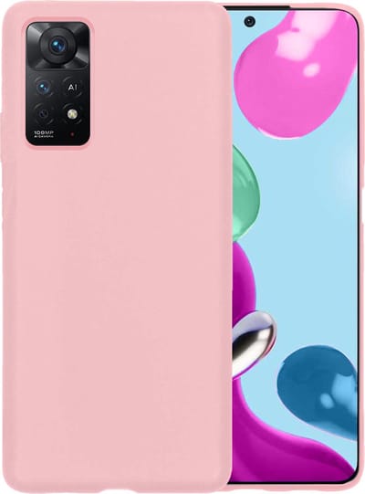 Hoesje - Geschikt voor Xiaomi Redmi Note 11s - Sterk & Shockproof - Hoes Cover - Siliconen Case - Telefoonhoesjes - Lichtroze
