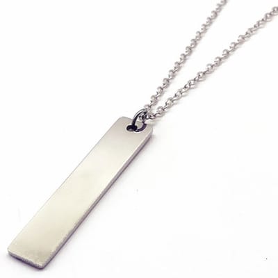 Ketting Heren met Blanco Hanger - Minimalist - Zilver Kleurig - Kettingen Dames - Papa Cadeau Voor Mannen - Vaderdag