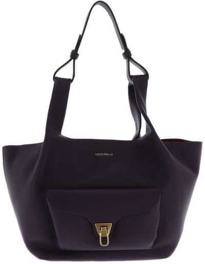 COCCINELLE Leren handtas Beat Shopping Double Grainy Leather Handbag Prune / Ribes donkerpaars