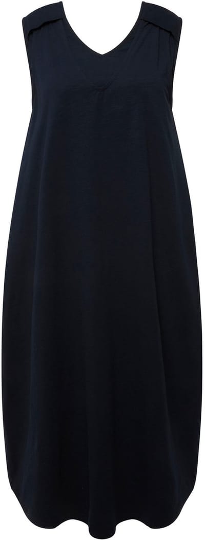Ulla Popken - Dames - Jurk borstvoedingsfunctie jersey wikkellook mouwloos - Marine - Maat 46+