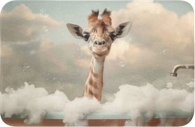 WC mat 60x40 cm - Antislip - Giraffe - Wilde dieren - Bad - Schuim - Toiletmat - Vloermat - Douchemat - Toilet tapijt - Toiletmatten