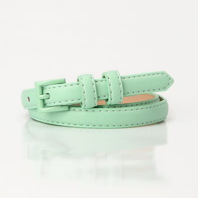 LISM-Dames denim rok met dunne leren riem en snoepkleurige dunne riem, Geschikt voor zowel casual als formele gelegenheden.