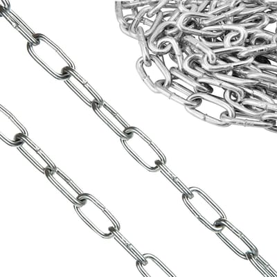 Dailygoods- Metalen Ketting 5 m Ø 3 mm - Roestvrij Staal - Corrosiebestendig - Hondenketting - Zwenketting - Hoogwaardig 304 Roestvrij Staal - Verbindingsketting