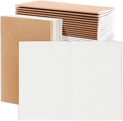 24 Stuks Kraft Notitieboekjes A5 Blanco Lijnloos Papier voor Schetsen en Notities