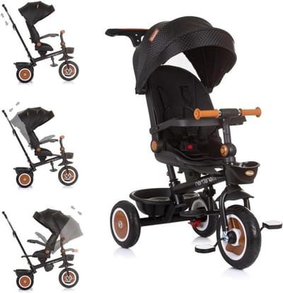 Kinderdriewieler - Duwfiets - Buiten spelen - Omkeerbaar zitje - 92x46x99 cm - Zwart