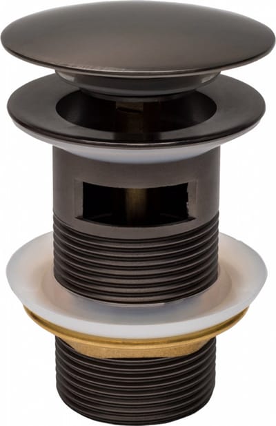 Mexen click-clack plug rond met overloop, grafiet - 79920-66