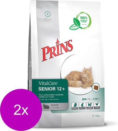 Prins Vitalcare Cat Senior 12plus - Kattenvoer - 2 x 1.5 kg