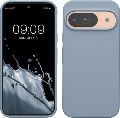 kwmobile hoesje geschikt voor Google Pixel 9 / Pixel 9 Pro case - Siliconen telefoonhoesje - Telefoon beschermhoes - Smartphone cover in mat lichtblauw