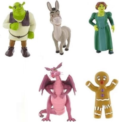 Shrek - Speelfigurenset - 5 stuks - DreamWorks - 6-10 cm - kunststof