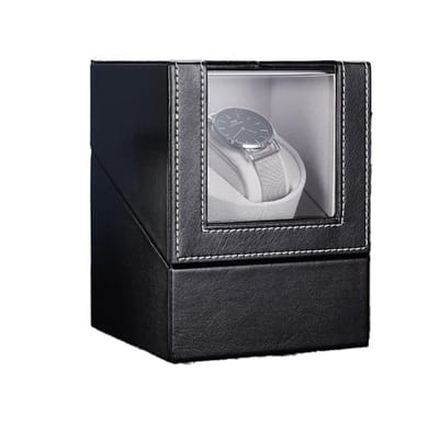 Dailygoods - Zwarte vezel watchwinder - Automatische horlogewinder - Stil en motorisch verstelbaar - Voor heren en dameshorloges - Professionele horlo...