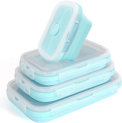 Opvouwbare Silicone Voedselcontainers - 4-delige Set Voor Lunch en Snacks