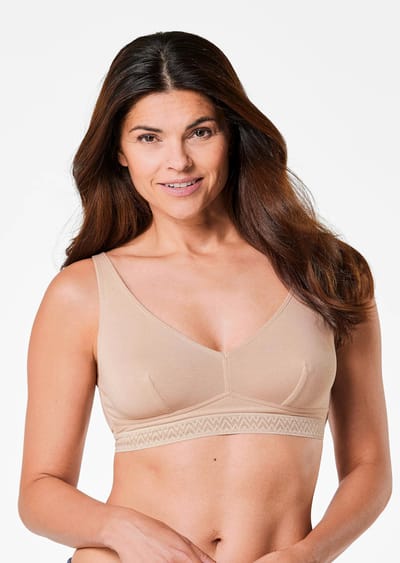 Zachte beha met katoen en zonder beugel - beige - Gr. 90 A van Goldner Fashion