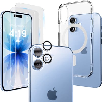 Hoesje - Geschikt voor iPhone 17 - Transparant - 2x Screenprotector - Geschikt voor MagSafe - Camera Lens Protector - Anti Shock