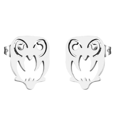 Fako Bijoux® - Oorbellen - Steker - RVS - Stainless Steel - Uiltje