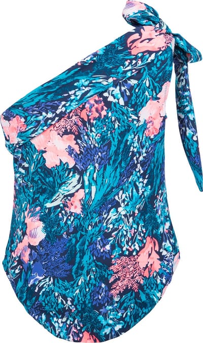 Badpak met een schouder Coral blue 140-146