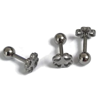 Aramat Jewels | Piercings | Chirurgisch Stalen Helixpiercing Klavertje 4 | | | |9mm | Staal | Volwassenen | Verkleurd niet
