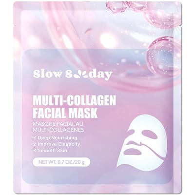 SlowSunday Multi-Collageen Gezichtsmasker, Koreaans Collageenmasker, Jelly Collageen Gezichtsmasker, Diep Hydraterend, Verbetert Elasticiteit, Gladde Huid, K Beauty, Huidverzorging, Y2K, Ideaal voor Feestjes, Verfrissend, Geschikt voor de Zomer, Terug naar School