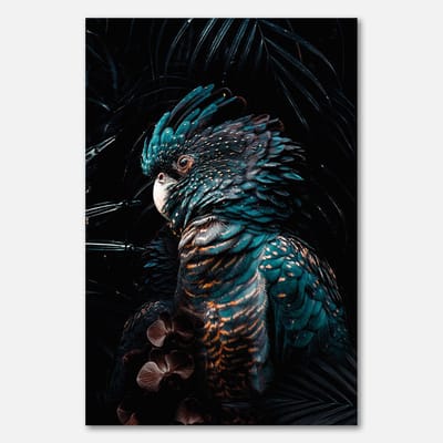 Poster op papier - 40 x 60 cm - Kaketoe in donkere jungleomgeving - PosterJunkie