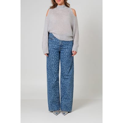 Dante6 Nuit Leopard Wide Leg Jeans Washed Blue Maat: W29 | Straight Jeans Outlet | Dames | Blauw