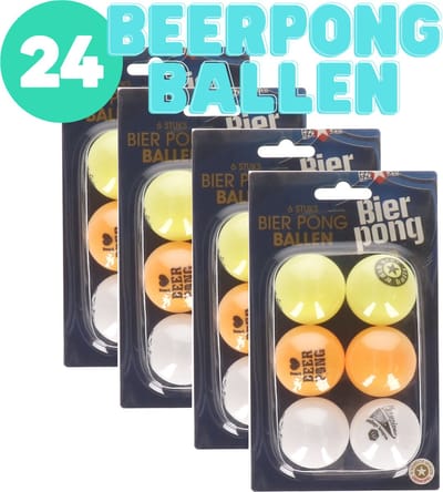 Beerpong ballen - 24 stuks - Bierpong - Pingpong ballen - Actiespel - Drankspel - Drinkspel