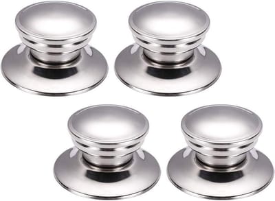 4 stuks pannenknoppen reserveset - roestvrij staal - pannendeksel handvat - universeel knop greep - kookpan pan pot