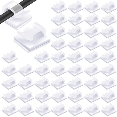 Famanu – Kabelhouders - zelfklevende kabelhouders - 60 stuks - transparant - mini-outdoor kabelclips - zelfklevende kabelklemmen - geschikt voor het bewerken van draden en kabels tussen 0,1 ~ 0,5 cm