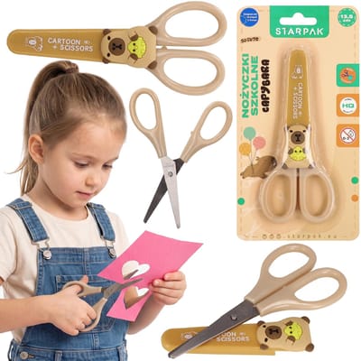 Capibara Veilige schoolschaartjes voor kinderen, schaartjes 13,5 cm met beschermkapje