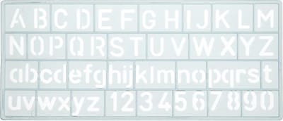 Westcott sjabloon - cijfers en letters 10mm hoog - 148X65mm - transparant - AC-E10610