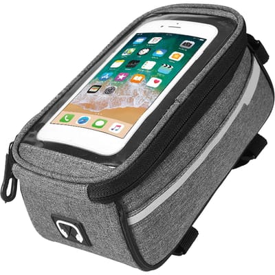 Fiets Telefoon Voorframe Tas Waterdichte Fiets Voorframe Tas Buis Tas Fiets Buidel Fiets Cadeaus gray