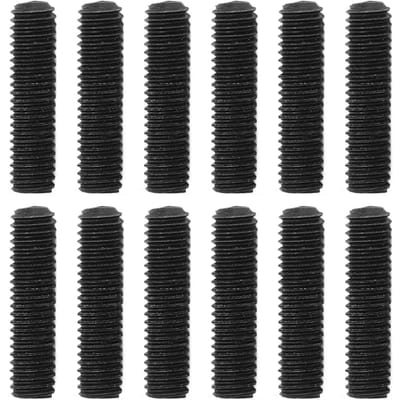 12 Pièces Vis de Guitare Filet Clair Métal Connexion Étroite Vis de Chevalet de Guitare Électrique Noir noir