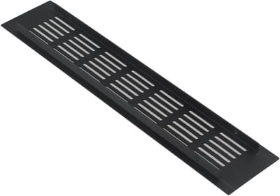 Ventilatie Grille - Luchtstroom Rooster - Gesloten Ruimtes Ventileren - Waterdicht Aluminium - 60x300 mm - Zwart