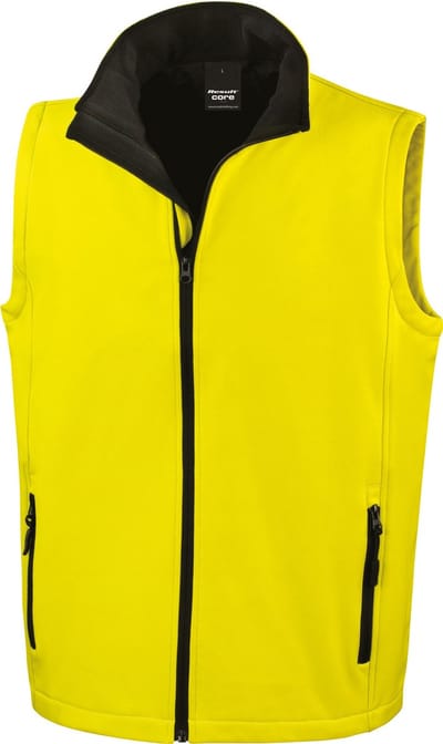 Result Printable Soft Shell Bodywarmer RT232 - Yellow/Black - 3XL