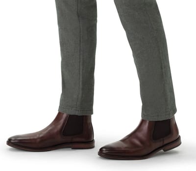 Manfield - Heren - Bruine leren chelsea boots - Maat 42
