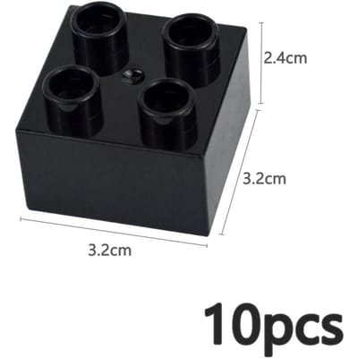 10 Pièces Blocs de Construction Colorés Grande Taille 2x2 Points Grandes Figurines Briques à Impression Épaisse Jouets Éducatifs pour Enfant Compatibles avec Duploes
