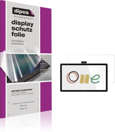 dipos – 2x Beschermfolie geschikt voor Wacom One 14 | Krasbestendige & heldere Screenprotector Ultra-Thin