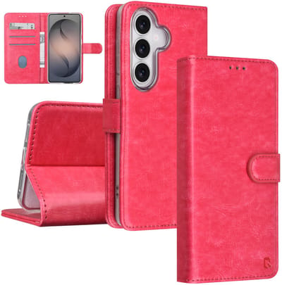TUNIQ telefoonhoesje voor Samsung Galaxy S26 - met kaartsleuven - Hot Roze