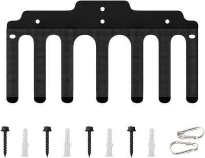 Verticale Stanghouder - Wandhouder Haken - Fitness Accessoires Opbergen - Mat Gecoat Frame - 39 x 16 x 7 cm