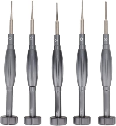 Schroevendraaiers Set - Precisie Gereedschap - Elektronica Reparatie - Gelegeerd Staal - 5 Stuks - Grijs