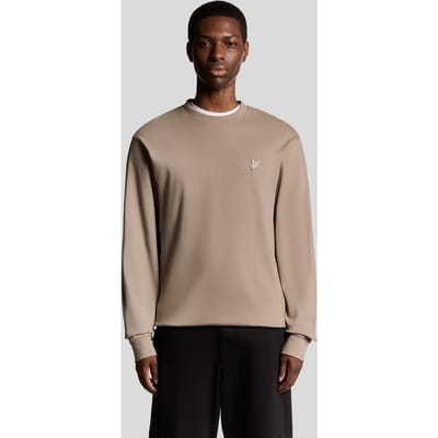 Lyle & Scott Interlock Crew Neck Sweatshirt Cobblestone Maat: S | Sweaters Outlet | Heren | Beige